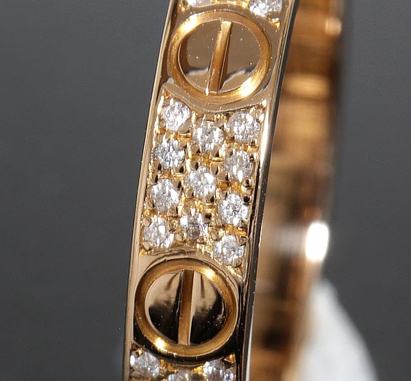Cartier Diamond-Paved 18KT Rose Gold Love Ring, Size 56