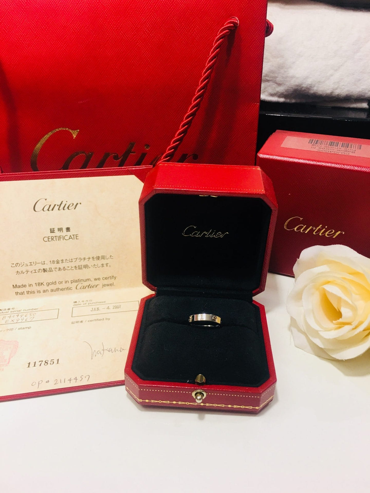 Cartier Mini Love Ring 18KT White Gold #50/ US5