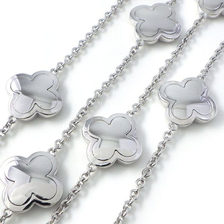 Van Cleef & Arpels Pure Alhambra 18KT White Gold 14-Motif Necklace