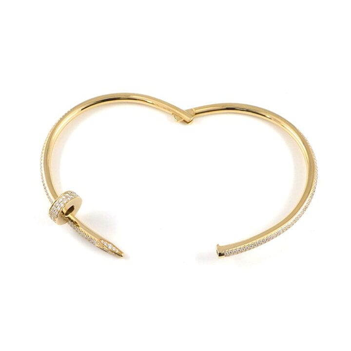Cartier Diamond-Paved Juste Un Clou 18KT Yellow Gold Bracelet Size 18