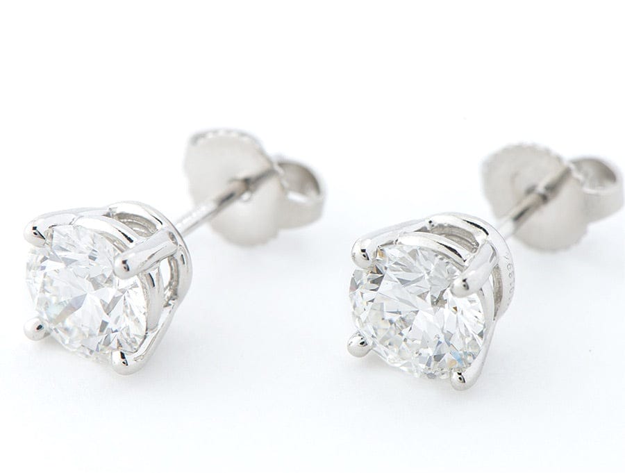 Tiffany & Co. 2.30ct Diamond Solitaire Platinum Signature Ear Studs