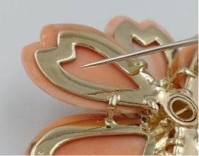 Rare Van Cleef & Arpels Diamond & Coral Rose de Noel Large Pin, Clip, Brooch
