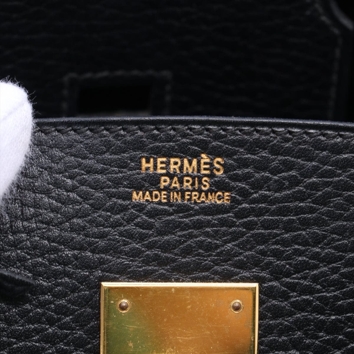 HermÃ¨s Birkin 30 Black Pebbled Leather Gold Harware