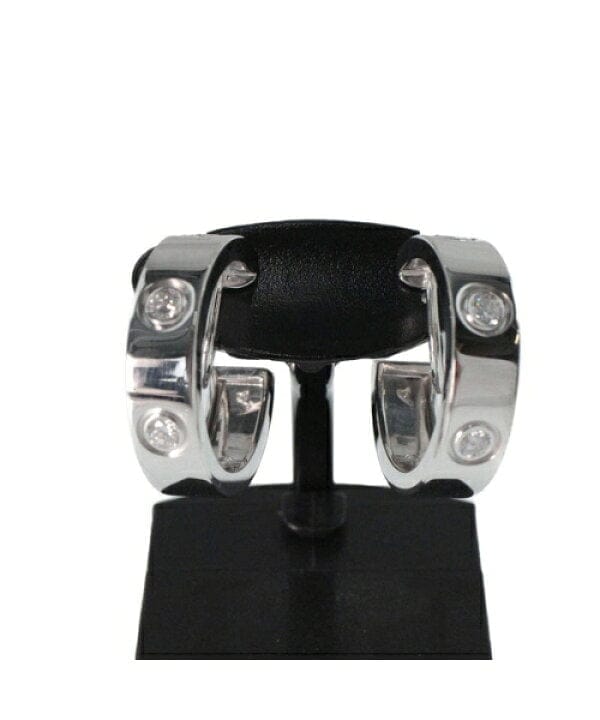 Cartier 6P Diamond 18KT White Gold Love Earrings