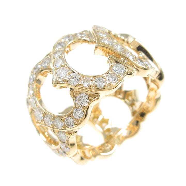 Cartier C de Cartier Diamond-Paved 18KT Yellow Gold Ring Size 5