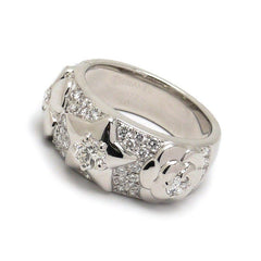 CHANEL Diamond-Paved 3 Symbol 18KT White Gold Ring