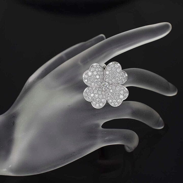 Van Cleef & Arpels Diamond Cosmos Ring, 18KT White Gold, Large Model