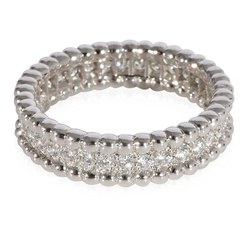 Van Cleef & Arpels Diamond White Gold Perlee Clovers Ring