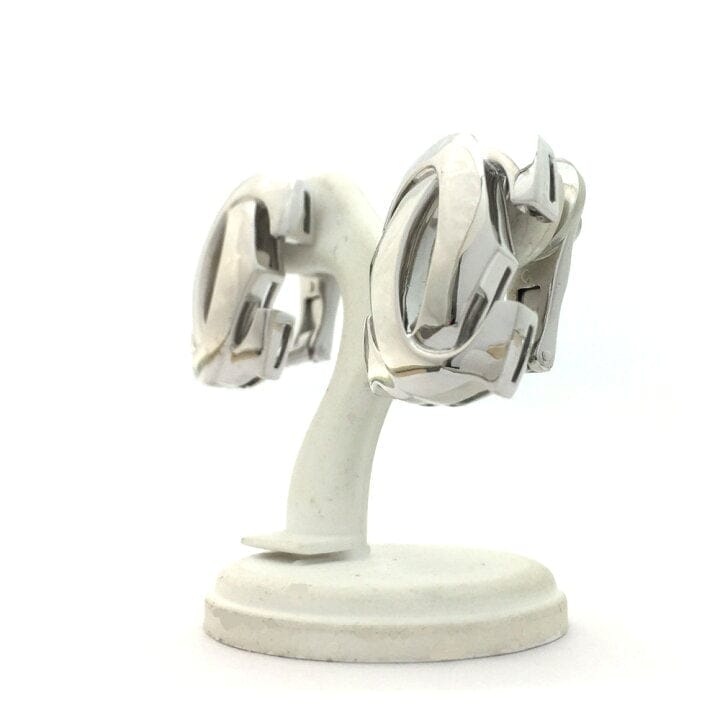 Cartier Penelope Double C 18KT White Infamous Gold Earrings