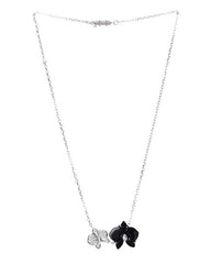 Cartier Caresse Dâ€™Orchidees Diamond & Black Onyx Flower Necklace / Pendant