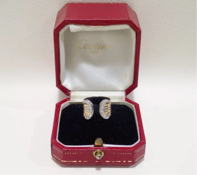 Cartier Diamond Double 2C de Trinity 18KT Gold Ring Size 5