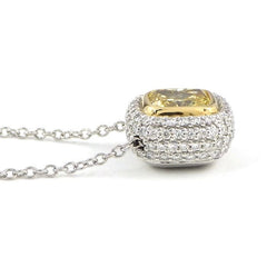 Tiffany Fancy Yellow Diamond .70ct Soleste PT950 18KT Necklace