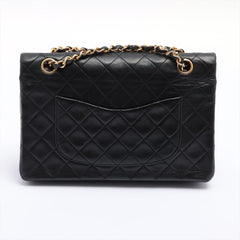 CHANEL Vintage Black Lambskin GHW Double Flap Bag