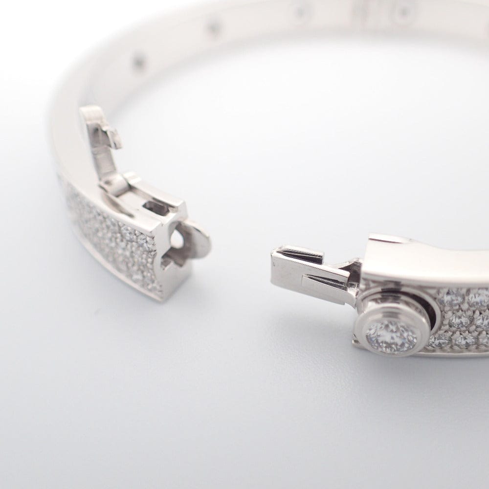 Cartier Full Diamond-Paved 18KT White Gold Love Bracelet, Size 16