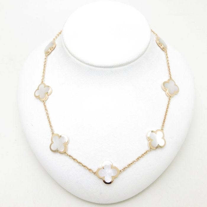 Van Cleef & Arpels Pure Alhambra Mother of Pearl 9 Motif Necklace