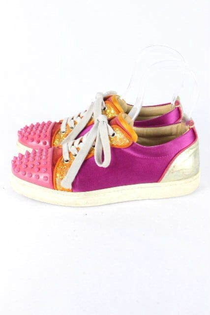 Christian Louboutin Red Bottom Pink Spike Sneakers