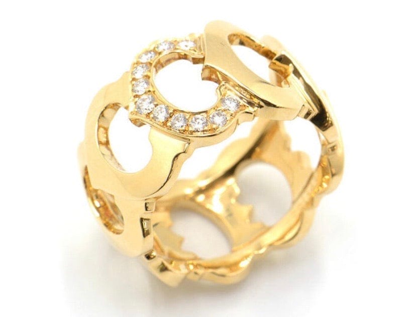 Cartier C de Cartier Diamond Paved 18KT Gold Ring #58