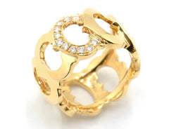 Cartier C de Cartier Diamond Paved 18KT Gold Ring #58