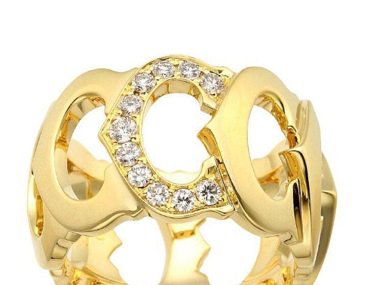 Cartier Diamond C de Entrelaces Yellow Gold Ring Size 50/ 5