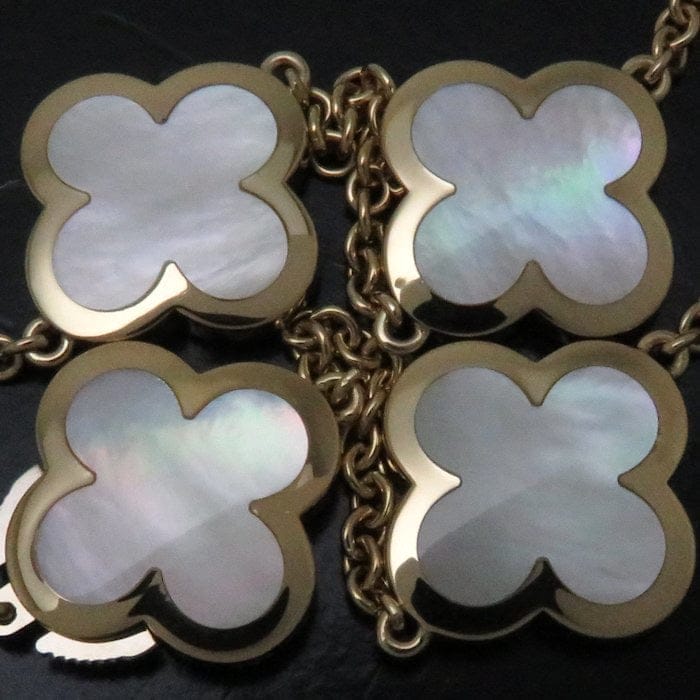 Van Cleef & Arpels Pure Alhambra Mother of Pearl 9 Motif Necklace