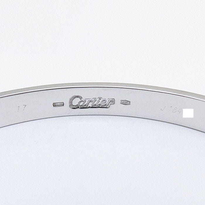 Cartier 18KT White Gold Love Bracelet Size 17 w/ Cert