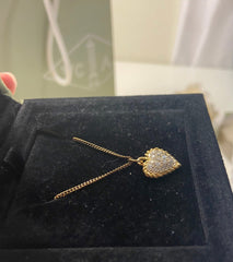 Van Cleef & Arpels VCA Diamond Paved Heart Puffy Necklace