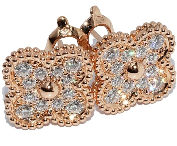 Van Cleef & Arpels Diamond Vintage Alhambra Ear Studs