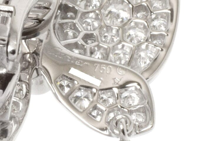 Cartier Caresse Dâ€™Orchidees Diamond Paved 18KT White Gold Dangle Earrings