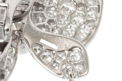 Cartier Caresse Dâ€™Orchidees Diamond Paved 18KT White Gold Dangle Earrings