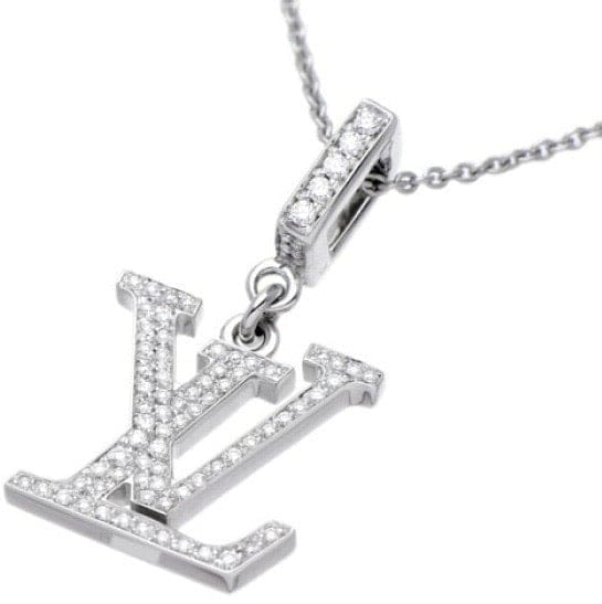 Louis Vuitton Diamond Paved Idylle Blossom LV Logo Necklace
