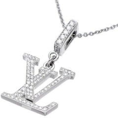 Louis Vuitton Diamond Paved Idylle Blossom LV Logo Necklace
