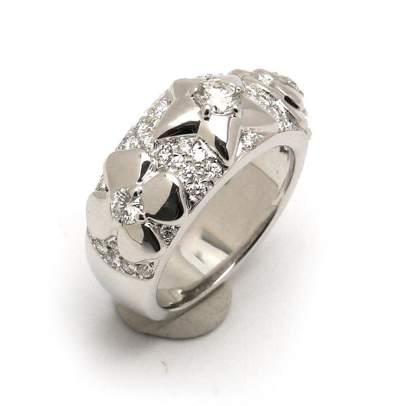 CHANEL Diamond-Paved 3 Symbol 18KT White Gold Ring