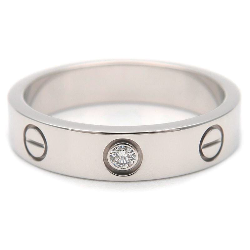Cartier Mini Love Ring 1P Diamond 18KT White Gold Size 51