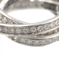Cartier Diamond Trinity Rolling 18KT White Gold Ring Size #55/ US 7