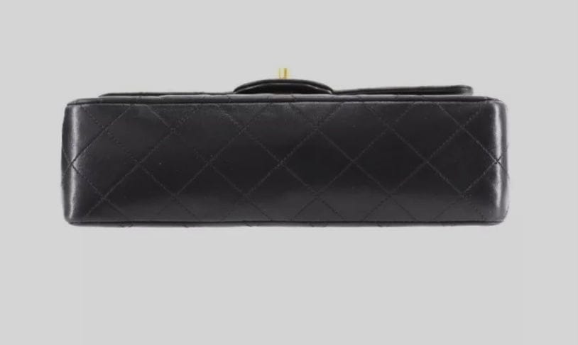CHANEL Black Lambskin GHW Double Flap Bag