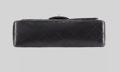 CHANEL Black Lambskin GHW Double Flap Bag