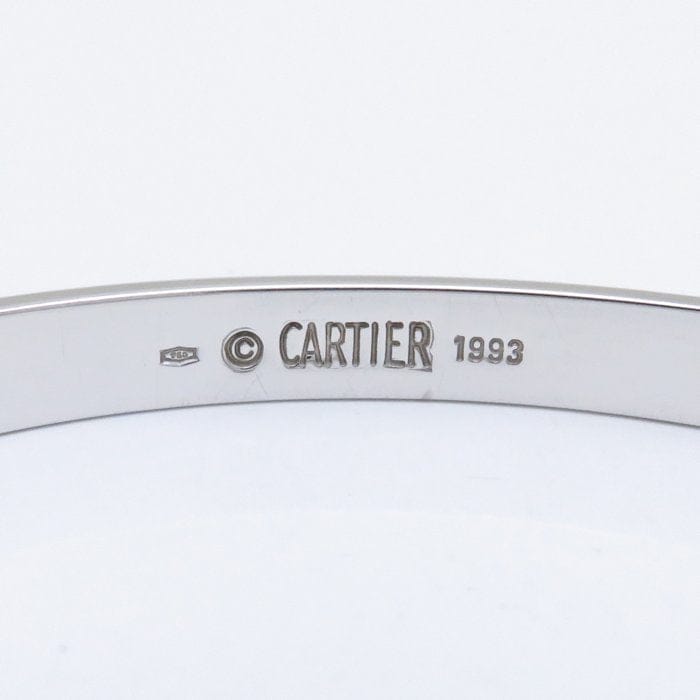 Cartier 18KT White Gold Love Bracelet Size 17 w/ Cert