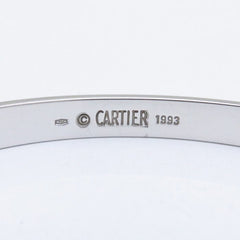 Cartier 18KT White Gold Love Bracelet Size 17 w/ Cert
