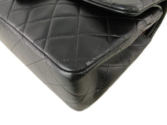 CHANEL Black Lambskin 25 Double Flap Gold Hardware Bag