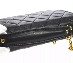 Vintage CHANEL 2Way Black Quilted GHW Handbag