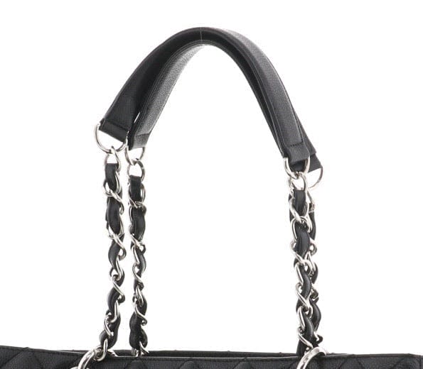 CHANEL Black Caviar Silver Hardware GST Grand Shopper Tote