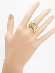 CHANEL Wide 18KT Yellow Gold Woven Ring Size 4.75