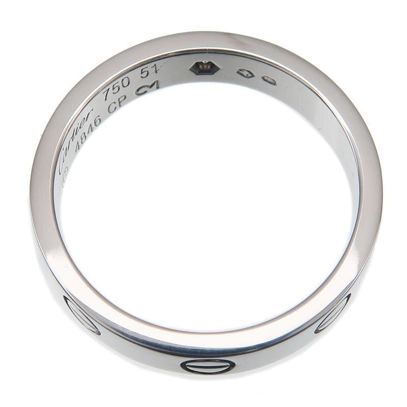 Cartier Mini Love Ring 1P Diamond 18KT White Gold Size 51