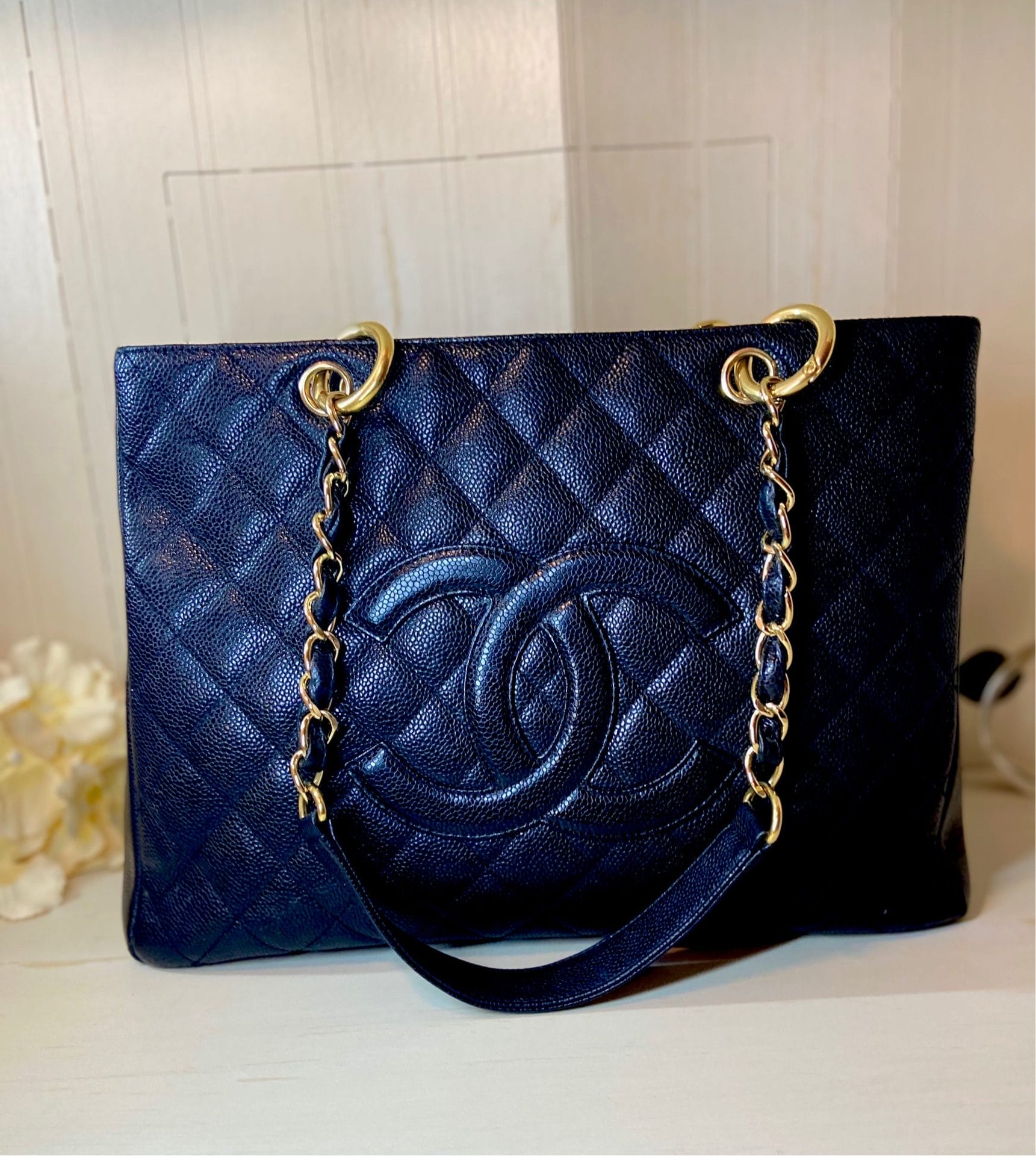 CHANEL GST Grand Shopper Tote Black Caviar Leather GHW Bag