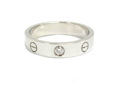 Cartier 1P Diamond Mini Wedding Love Ring 18KT White Gold #53