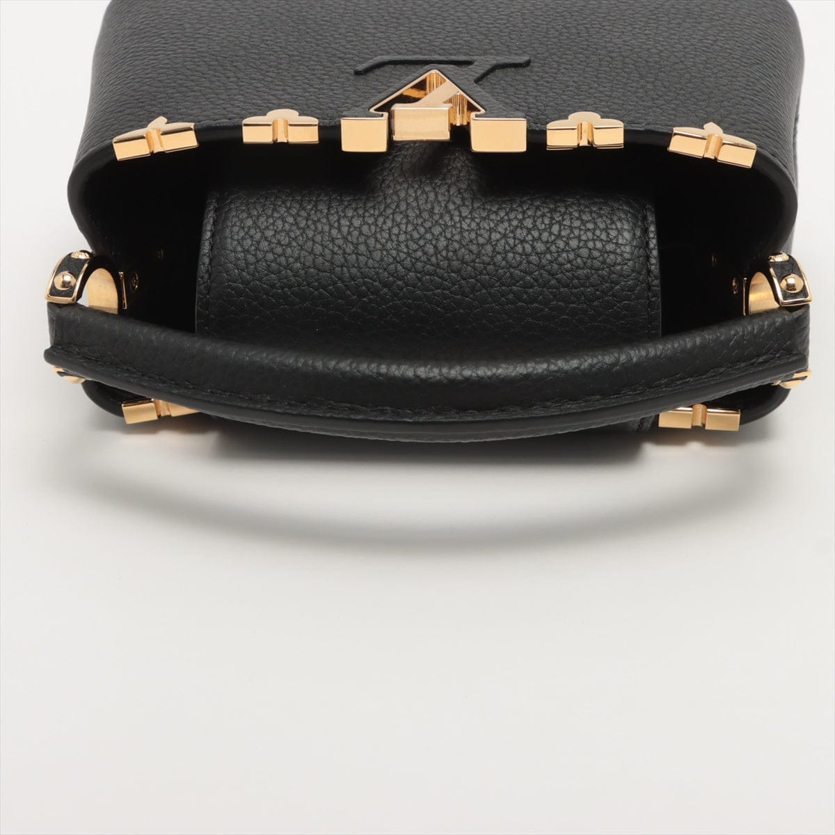 Louis Vuitton Mini Black Capucines Gold Monogram Flower Handbag