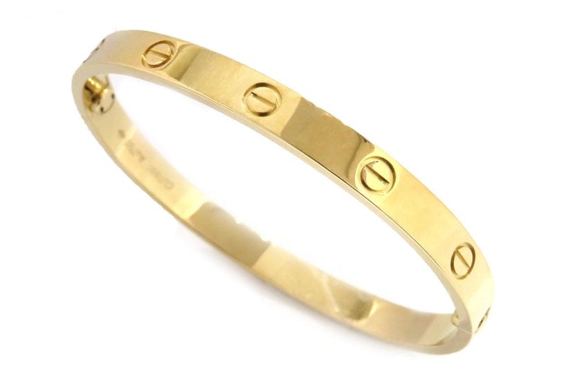 Cartier 18KT Yellow Gold Love Bracelet Size #18 New Screw Model