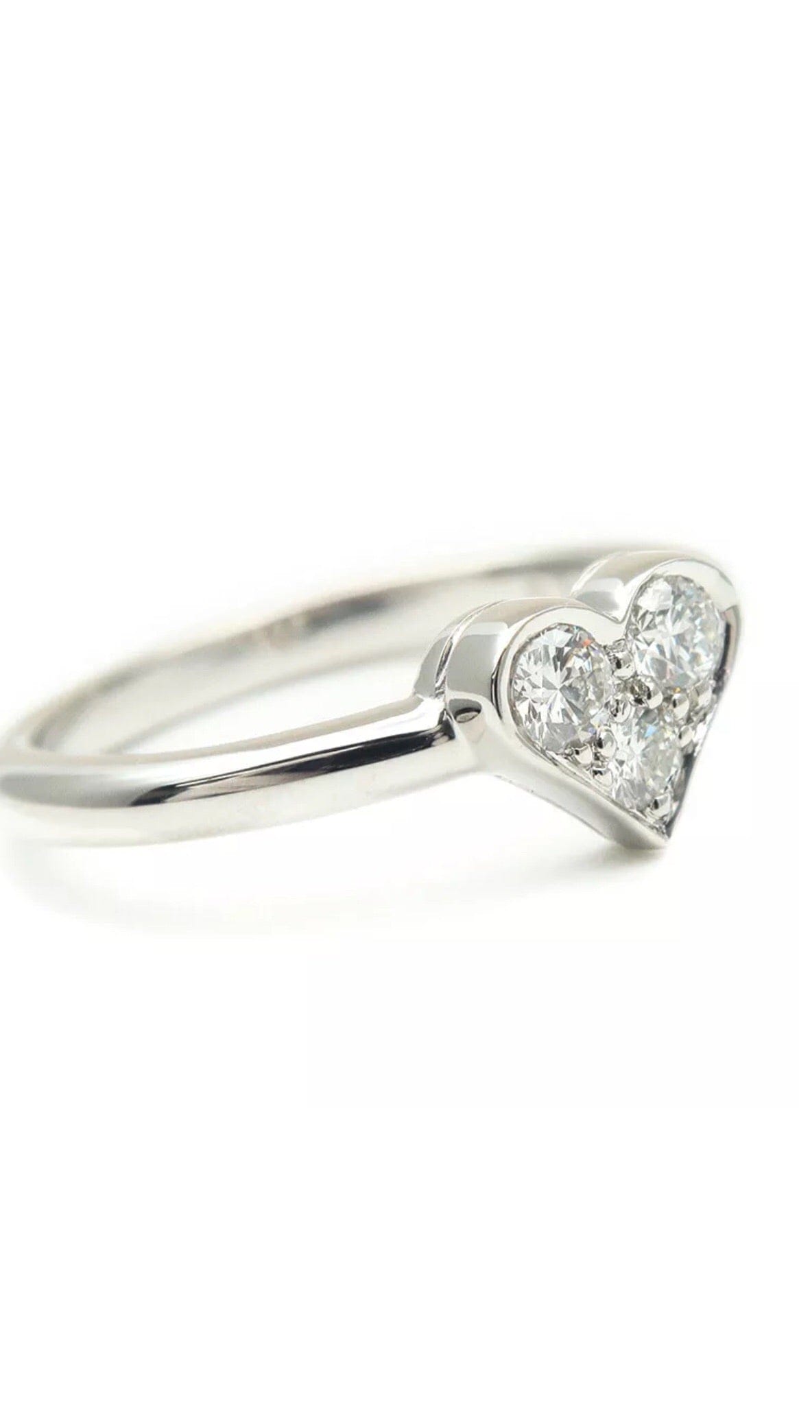 Tiffany & Co. PT950 Diamond Sentimental Heart Ring Sz 5