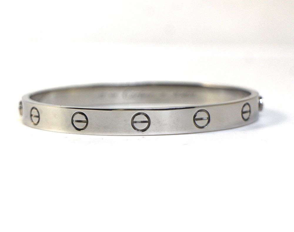Cartier 18KT White Gold Love Bracelet Size 17