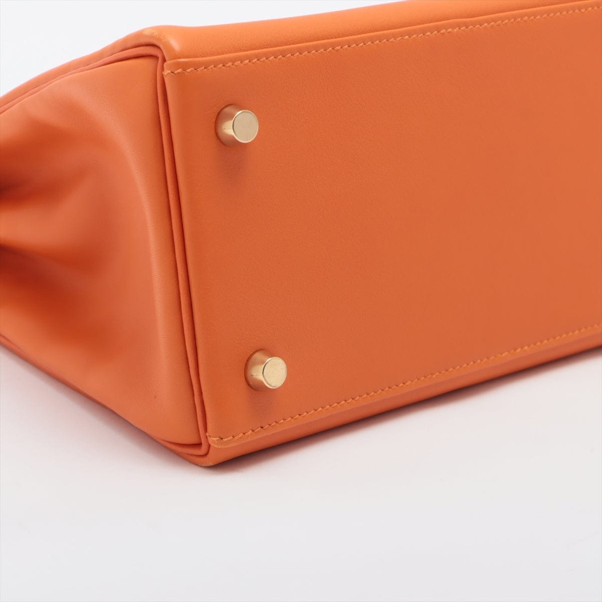 HermÃ¨s Kelly 28 Taurrilon Clemence Orange Leather Gold Hardware Bag Satchel